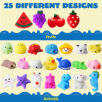 JOYIN Mochi Squishy Toy Set, 50 Pack Mini Squishy Mochi, Party Favors for Kids, Kawaii Stress Relief Toys, Basket Stuffers, Goodie Bags Fillers, Birthday Gifts, Classroom Prizes, Halloween