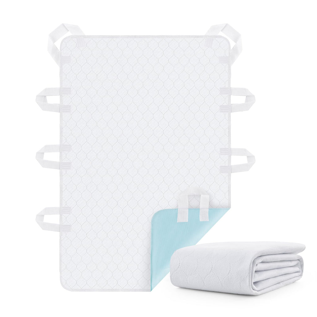 Washable Bed Pad for Incontinence: Waterproof Bed Pads with 8 Handles,Reusable Bed Underpads, Waterproof Positioning Bed Pads for Elderly Adult,Incontinence,Bedwet Kids,Bedridden,Hospitals, 34x52 Inch
