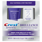 Crest 3D White Brilliance 2-Step Teeth Whitening Toothpaste Kit, Deep Cleansing Toothpaste (4.0 oz) and Whitening Gel Finisher (2.3 oz), Daily At-Home Whitening System