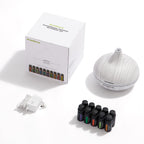 InnoGear Aromatherapy Diffuser & 10 Essential Oils Set, 400ml Diffuser Ultrasonic Diffusers for Home Cool Mist Humidifier with 4 Timers 7 Colors Light Waterless Auto Off, White Grey
