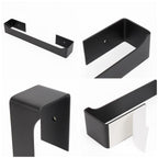 NearMoon Self Adhesive Hand Towel Holder/Towel Ring, Stainless Steel Hand Towel Bar Rustproof Stick on Wall-Towel Rack for Bathroom/Kitchen, Square Sticky and Wall Mounted (12 Inch, Matte Black)