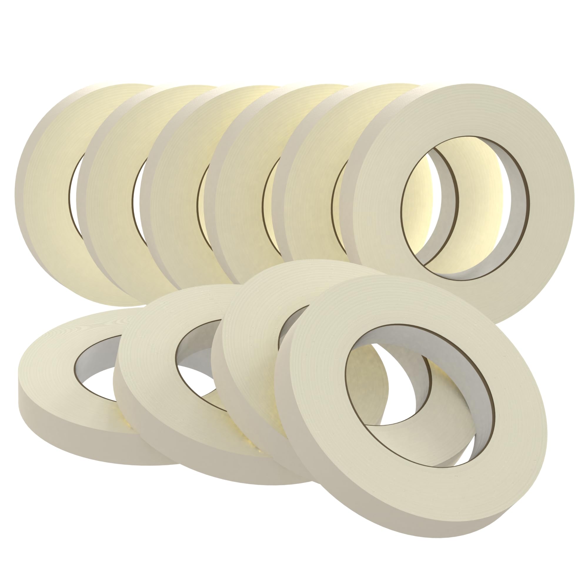SWRT Masking Tape 2Inch x 55Yards，Adhesive Painting Tape Bulk for General Purpose Beige White Color for Painting, Crafting, School Stationery, Arts, Home Use etc