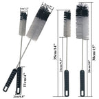 Coralpearl Bottle Brushes Thin Long Handle X 2, Utility Skinny Wire Cleaner Set Big Small, Bendable Flexible for Cleaning Narrow Neck Water, Beer, Wine, Baby Bottles, Pipes, Tubes, Hoses, and Flasks