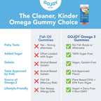GOJOY Kids Omega 3 DHA Gummies – No Fish Burps, No Sugar – Brain, Eye & Immune Support – Plant-Based Omega-3 from Algae – Vegan, Clean DHA for Toddlers, Children & Kids Ages 3+