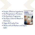 The Clean People Oxygen Brightener Stain Remover | Bleach Alternative, Simple Ingredients, Brightens Dull Whites AND Colors | 79 oz