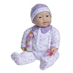 JC Toys - La Baby | Asian 20-inch Large Soft Body Baby Doll | Washable | Removable Purple Outfit w/ Hat and Pacifier | For Children 2 Years +