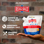 Redmond Real Salt - Ancient Fine Sea Salt, Unrefined, 16 Oz Pouch (2 Pack)