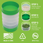 KITCHEN CROP Deluxe Seed Sprouter with 4 Growing Trays and 1 Seed Packets, (Alfalfa Seeds) Easily Grow Sprouts Indoors for a Healthy Lifestyle