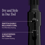 Hot Tools Pro Artist Hot Air Styling Brush | Style, Curl and Touch Ups (3/4”), Black