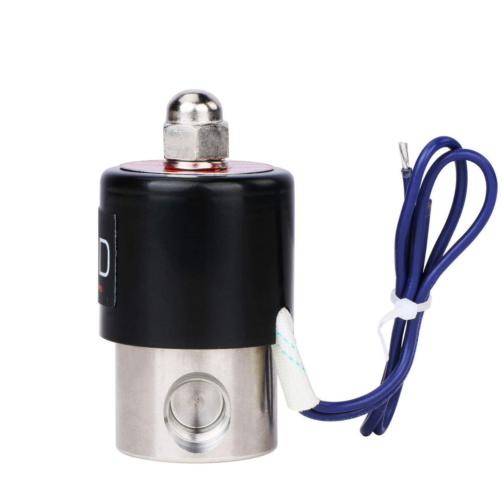 U.S. Solid 1/4" Stainless Steel Electric Solenoid Valve 12VDC Normally Closed VITON(45-PACK)