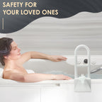 Wishtofly Bathtub Safety Rail, Heavy Duty Bath and Shower Grab Bar for Seniors and Elderly, Safety Assistance Bathtub Handle with Adjustable Clamp, Fits Tub Width 3 to 7 Inches, Supports Up to 300lbs