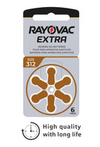 Rayovac Extra Advanced, size 312 Hearing Aid Battery (pack 60 pcs)