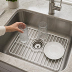 Better Houseware Sink Protectors for Kitchen Sink, Protective Metal Grid, 16x12.3x1 inches, White Kitchen Sink Mat to Shield Sink Base from Scratches, Rust-Resistant Coating, M