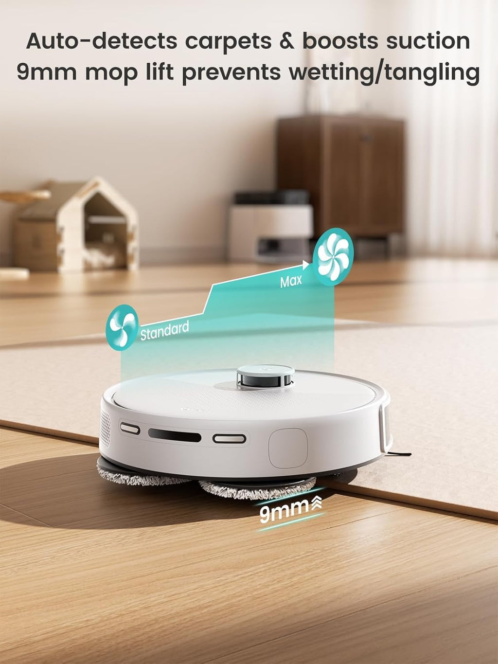 Lefant Robot Vacuum and Mop, 12000Pa Suction, 90-Day Self-Emptying, Obstacle Avoidance, Auto Mop Washing&Drying, All-in-One for Pet Hair Carpet, 5G WiFi Alexa/APP/iWatch Control, M3
