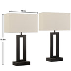 19.6" Touch Lamps for Nightstand, 3 Way Dimmable Bedroom Lamp, USB C+A