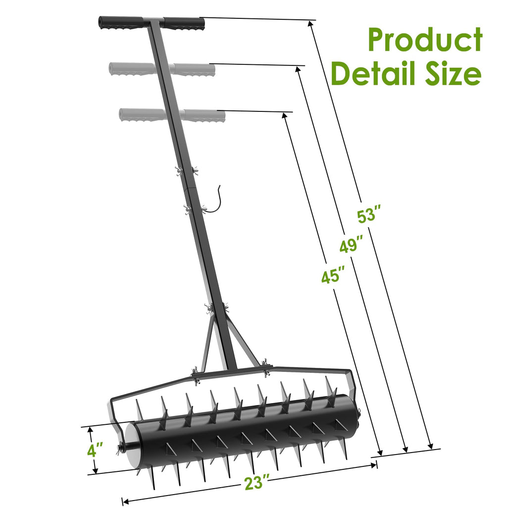 Seeutek 23Inch Rolling Lawn Aerator - Upgraded Heavy Duty Aerators