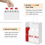 BagDream Kraft Paper Bags with Handles 10x5x13 Inch Large White 50 Pcs Bulk
