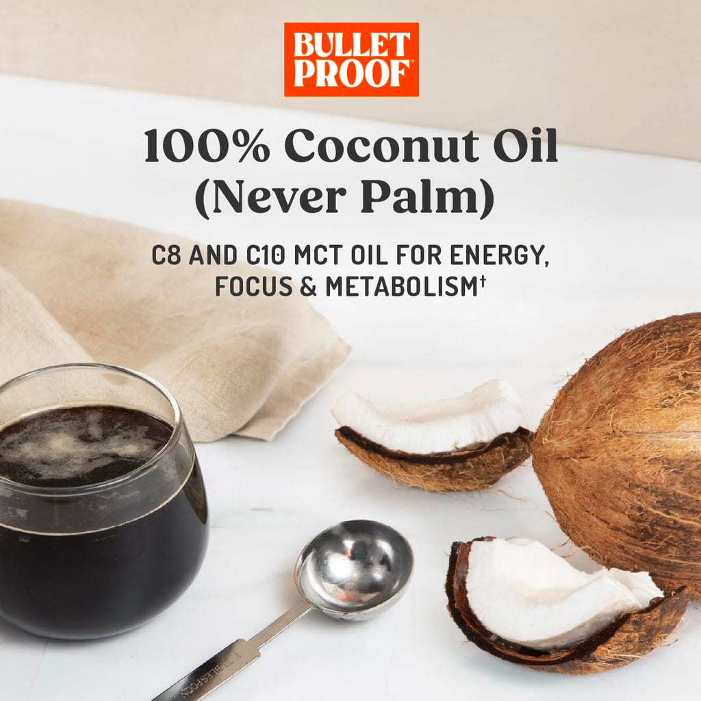 Bulletproof MCT Oil Made with C10 and C8 Oil, 16 Ounces, Keto Supplement for Sustained Energy, Brain and Body Fuel, Add to Coffee and Smoothies, Packaging May Vary