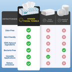 Winner Soft Face Towels, 100% USDA Biobased Facial Towels, Unscented Cotton Tissues for Sensitive Skin, OEKO-TEX Certified Face Towelettes Disposable, Makeup Remover Dry Wipes, 600 Count, Pack of 6