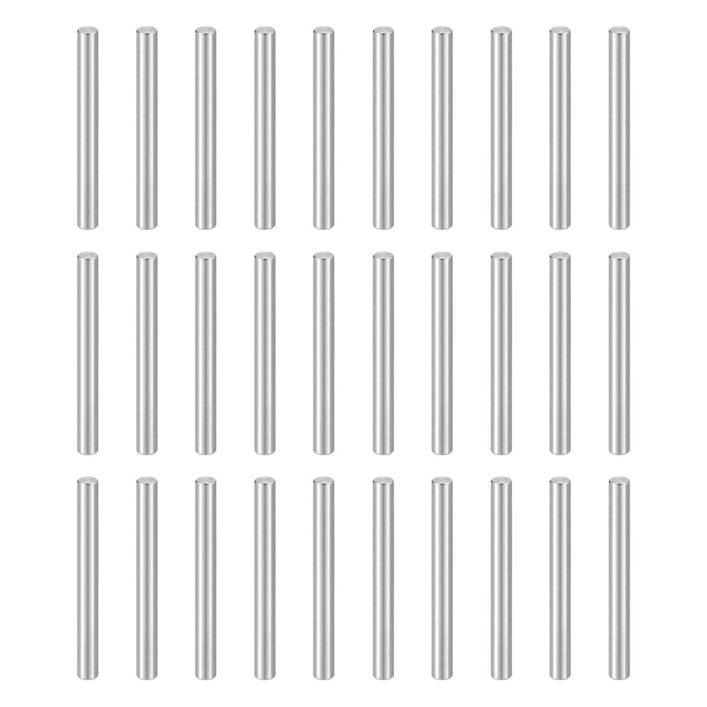 HARFINGTON 50pcs Dowel Pins M5(5mm) x 60mm 304 Stainless Steel Cylindrical Shelf Support Peg Pin Rod Fasten Elements for Metal Devices Wood Furniture DIY Installation, Silver