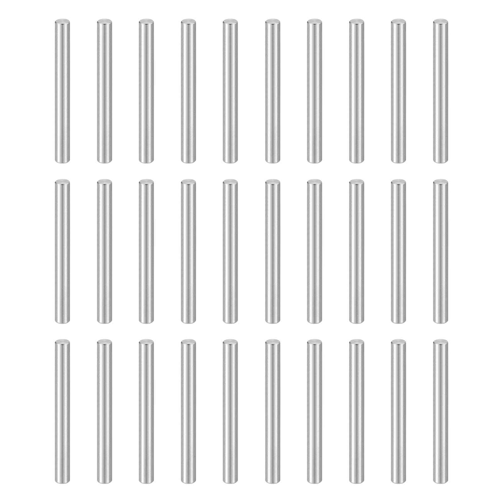 HARFINGTON 50pcs Dowel Pins M5(5mm) x 60mm 304 Stainless Steel Cylindrical Shelf Support Peg Pin Rod Fasten Elements for Metal Devices Wood Furniture DIY Installation, Silver