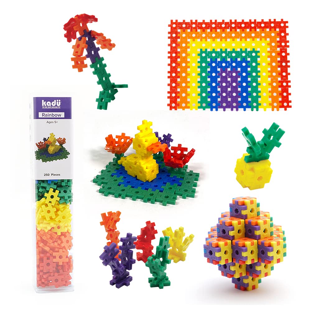 Incredibly Interconnectable Toys KADU Rainbow 250 Piece Set - STEM/STEAM Building + Construction Toy, for Open + Imaginative Play Ages 5+