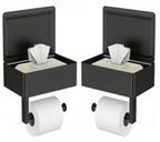 FORIOUS Toilet Paper Holder with Shelf, Wall-Mounted Modern Wipes Dispenser