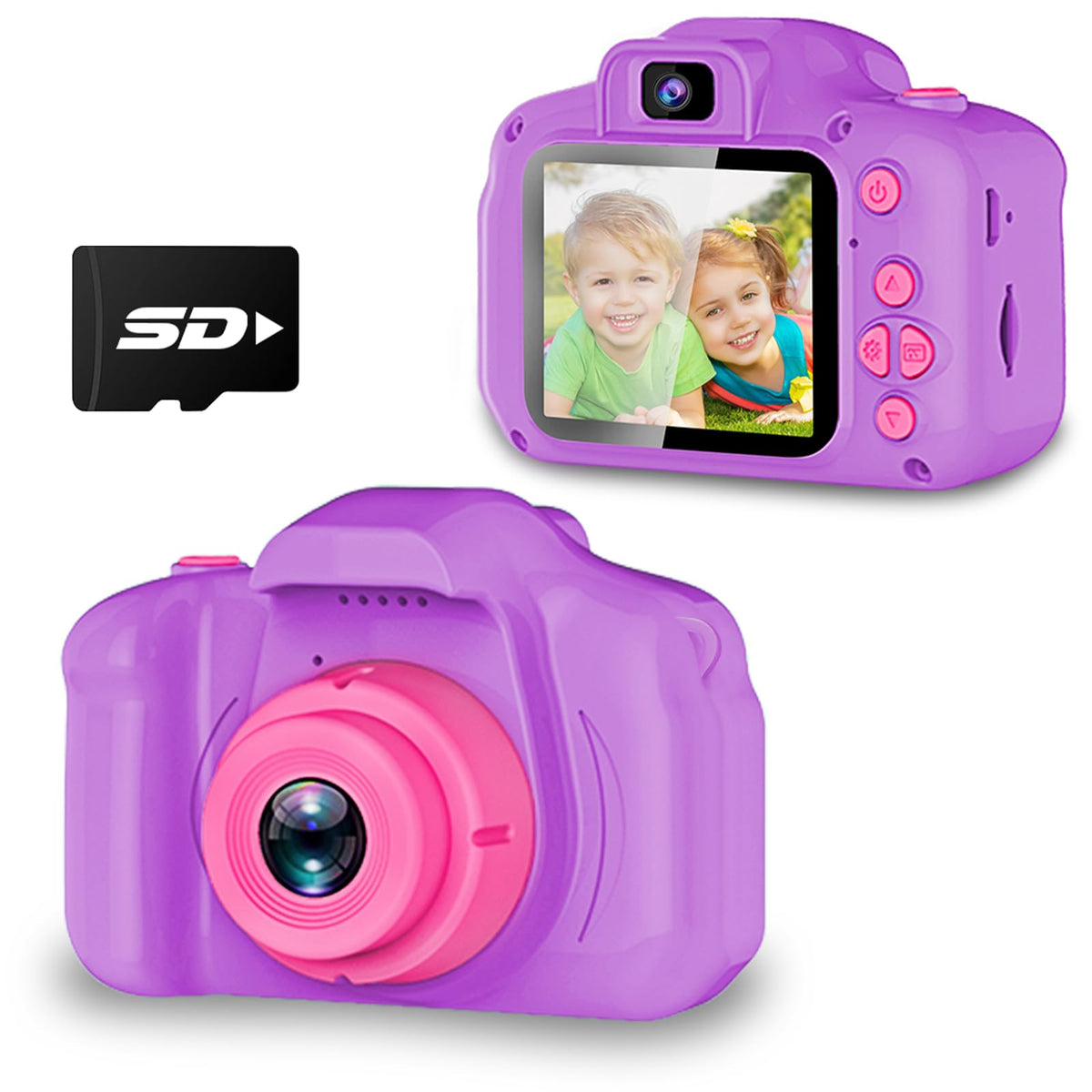 Seckton Upgraded Kids Selfie Camera, HD Digital Video Camera for Kid-Purple