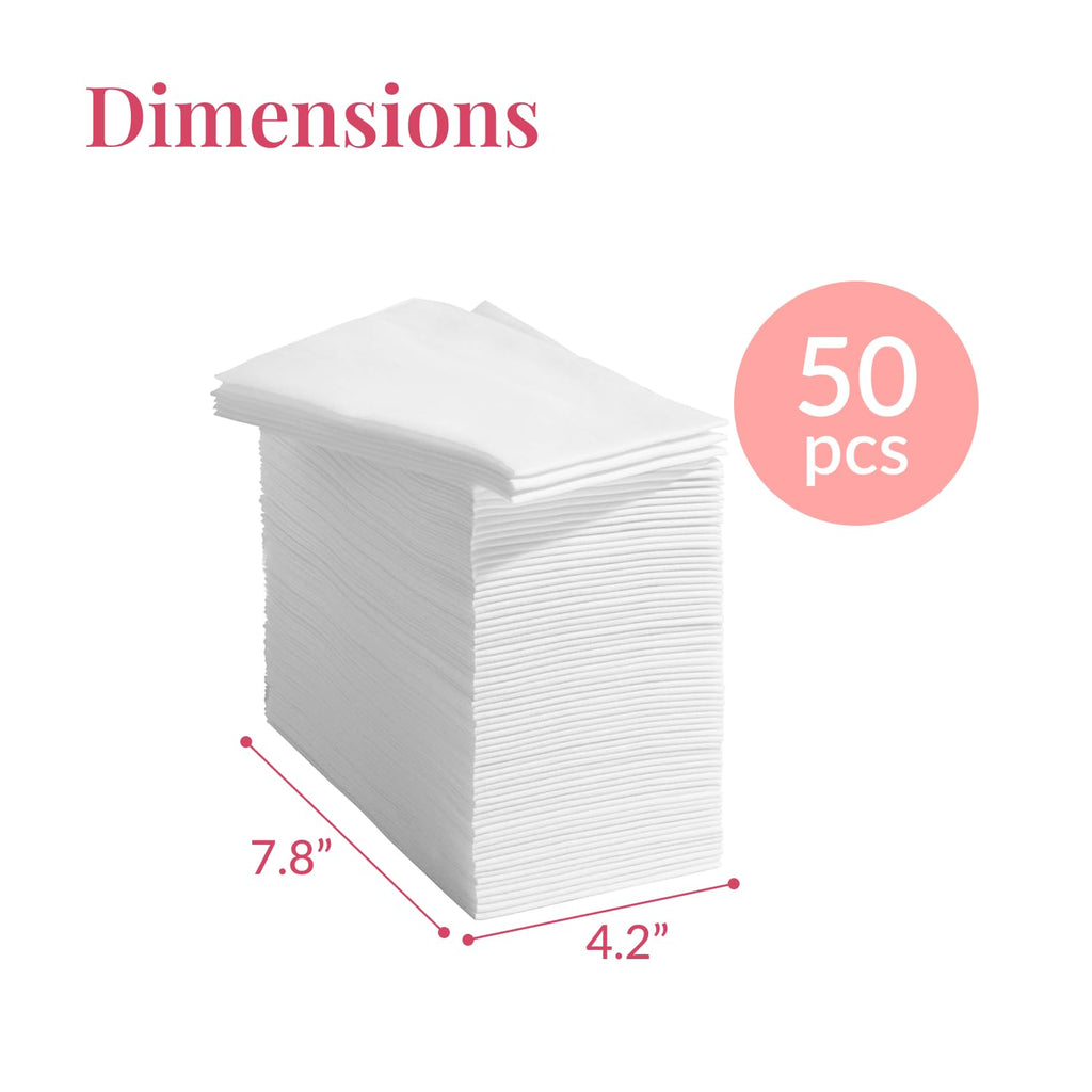 Prestee 50-Pack Paper Towels - 7.8 x 4.25 Inch Soft Linen Feel Paper Napkins - Durable and Absorbent Hand Towels for Bathroom - Disposable Table Napkins for Weddings, Dinners, Christmas, Thanksgiving