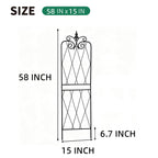 SCENDOR Garden Trellis for Climbing Plants 59inch x15inch Rustproof Metal Vine Trellises for Outdoor Climbing Plants Support Structures A (150cm) 2Pack