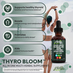 Clean Nutra Thyroid Support Drops Selenium Zinc Iodine L Tyrosine KSM66 Ashwagandha Vitamin D3 B12 A C Turmeric Kelp Schisandra Guggul Cayenne Basil Liquid Supplement Folate Copper Thyro Bloom Drop