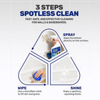 AuraClean Wall & Baseboard Cleaner - Safe for Painted Walls & Trim | Eco-Friendly, No-Rinse, Kid & Pet-Safe | Anti-Resoil, Streak-Free Finish | Made in the USA | 32 oz Spray (1 Quart)