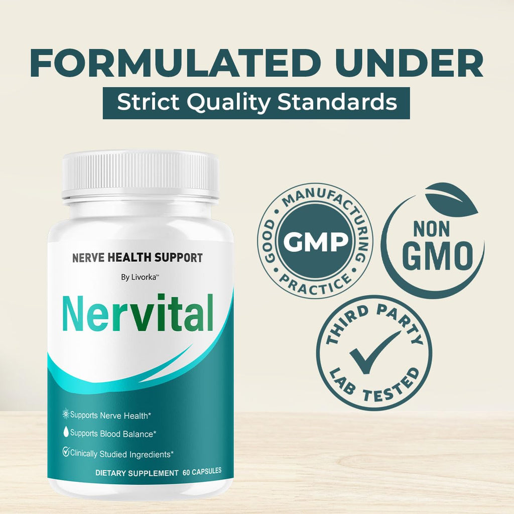 Nervital Capsules - Official Advanced Premium Formula Nerve Health Support, All Natural Nervital Supplement Vitamins for Overall Health & Wellness Reviews, 60 Capsules for 1 Month