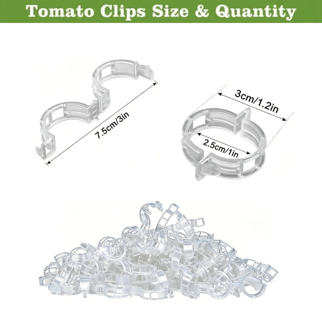 Mqacpu 50Pcs Tomato Clips,Plastic Trellis Clip Secured Plant Support Clips