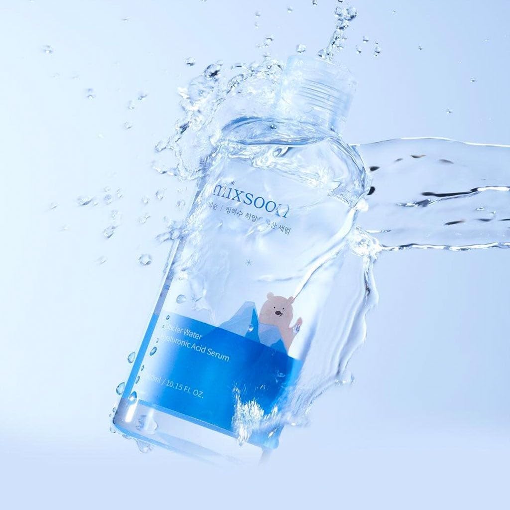 mixsoon Glacier Water Hyaluronic Acid Serum-Deep Hydration and Cooling for Face, Hydration Booster, Refreshing Lightweight Texture 300ml / 10.14 fl.oz. Korean Glass Skin Care