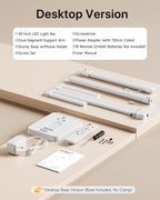 ONEMIX 42" LED Desk Lamp for Home Office, Eye-Caring Desk Light with Adjustable 4-Segment Bar, 1800LM Bright, Remote, Architect Table Lamp with Base for Dual Monitors, Reading, Study, Workbench(White)