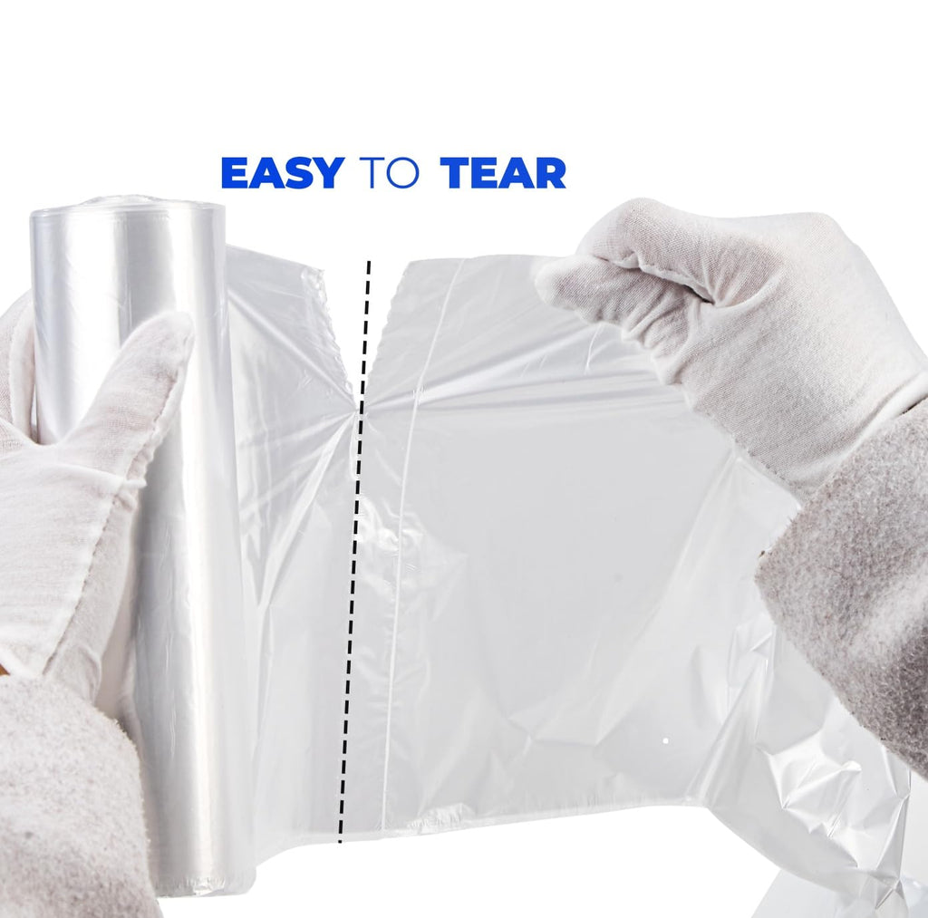 LUTREVA 33 Gallon Clear Trash Can Liners, 33'' x 40'', 500 Count High Density Garbage Bags for Home, Outdoor, Hotels, Recycling, Commercial, and Industrial Use
