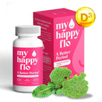 My Happy Flo Period Relief Supplement – Cramp Relief, Heavy Periods & Irregular Period Support, Bloating & Fibroid, Gentle Iron, DIM, Magnesium, Vitamin D3, Plant-Based PMS & Hormone Support | 60 Caps