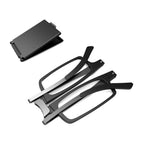 SKYOLUY Case Upgrade-Ultra-light and Thin Foldable Reading Glasses Folding Readers for Men Women Compact Portable Rectangle Eyewear Case (Black, 2.0)