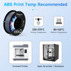 Creality ABS Filament 1.75mm, 3D Printer Filament, No-Tangling, Strong Bonding and Overhang Performance Dimensional Accuracy +/-0.02mm, 2.2lbs/Spool