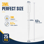 moveland 25PCS 3ML Plastic Dropper Pipettes for Essential Oils, Home Use