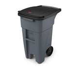 Rubbermaid Commercial Products Brute Rollout Trash/Garbage Can/Bin with Wheels, 32 GAL, Gray, for Restaurants/Hospitals/Offices/Back of House/Warehouses/Home