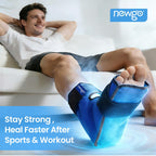 NEWGO Ice Pack Foot Ankle Ice Pack Wrap for Plantar Fasciitis, Foot Surgery Recovery, Hot Cold Therapy Ice Boot Foot for Bunions, Ankle Injury, Swelling, Burning Feet - Blue