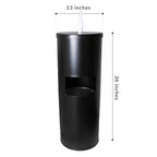 Monkey Movement Black Stainless Steel Floor Stand Wipe Dispenser with Built-in Trash Can - Fits Wipes on Rolls - Perfect for Fitness Clubs, Schools/Daycares, Commercial and Residential Facilities