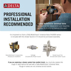 Delta Faucet Modern Raincan Square Single-Function Tub and Shower Trim Kit Brushed Nickel, Tub Faucet Set, Rainfall Shower Head, Spotshield Stainless T14468-SP-PP (Valve Not Included)