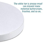 White Cake Drums Round 8 Inch Cake Boards with 1/2-Inch Thick Smooth Edges for Multi Tiered Birthday Wedding Party Cakes Drum Board