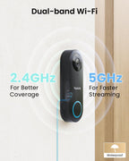 REOLINK Video Doorbell WiFi Camera - Wired 2K Outdoor, 5G&2.4G WiFi, 4:3 Wide View Angle, Smart Detection, Local Storage, No Subscription Front Door Home Security, Customized Reolink Chime