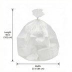 LUTREVA 33 Gallon Clear Trash Can Liners, 33'' x 40'', 500 Count High Density Garbage Bags for Home, Outdoor, Hotels, Recycling, Commercial, and Industrial Use