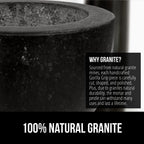 GORILLA GRIP 100% Natural Granite Stone Mortar and Pestle Set, Non-Scratch Base, Heavy Duty Polished Molcajete Guacamole Salsa Bowl, Grind Seeds, Herbs, Pills, Kitchen Lab Muddler, 1.5 Cup Black