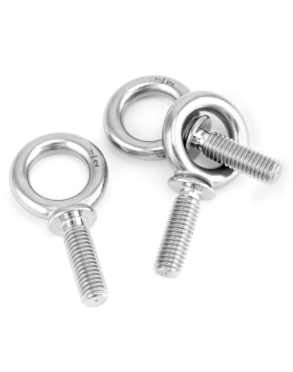 QWORK Machinery Eye Bolt, 10 Pack 1/2" -13 x 1-1/2" Marine Grade 304 Stainless Steel Shackle, Lifting Ring Threaded Eyebolt Shoulder Eyebolts